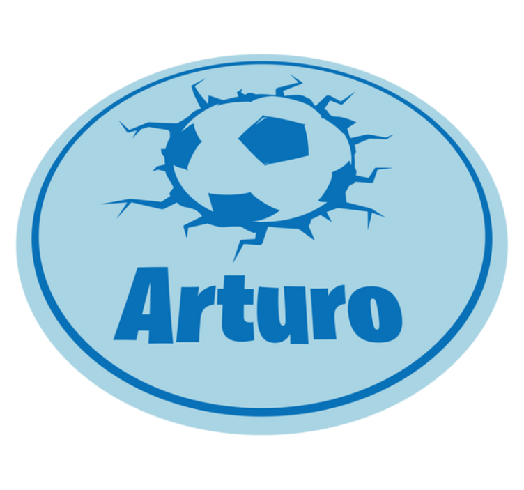 乙烯基地毯定制名字的足球球 - TenStickers