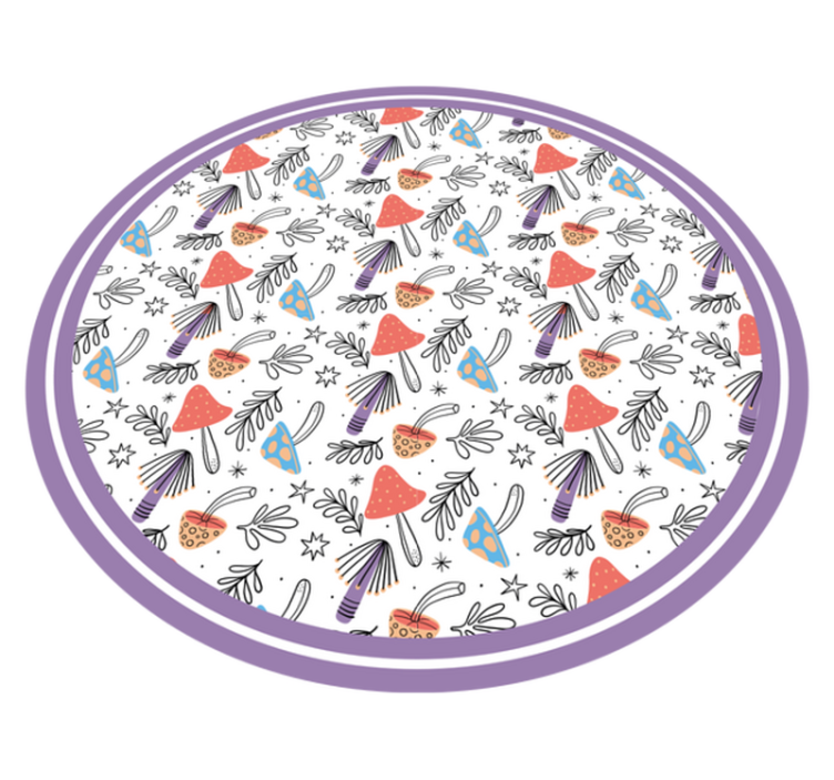 天然乙烯基地毯色彩斑斓的真菌芽 - TenStickers