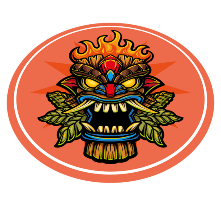 乙烯基地毯 tiki面具款式 - TenStickers