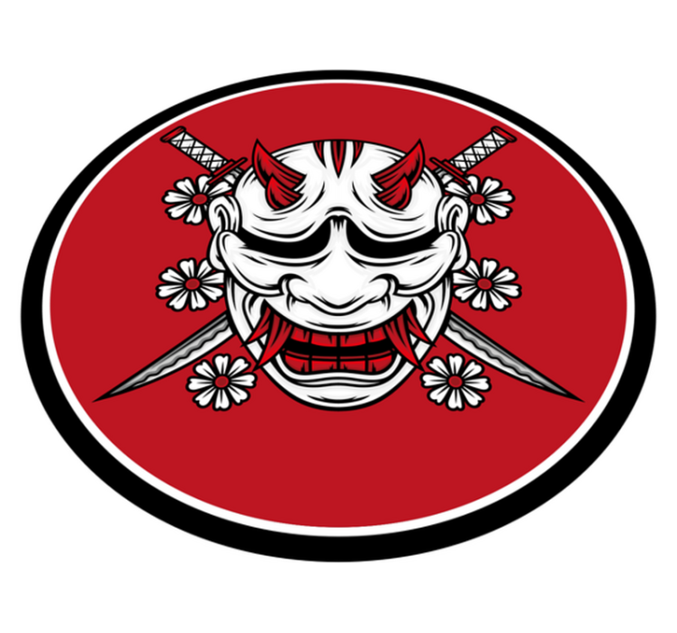 忍者头骨卡通现代地毯 - TenStickers