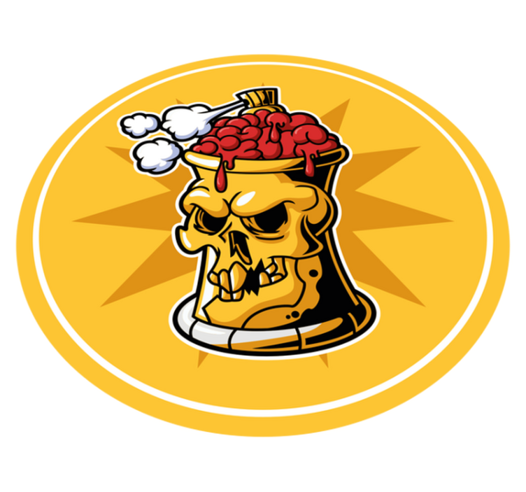 乙烯基地毯骷髅脑碗 - TenStickers