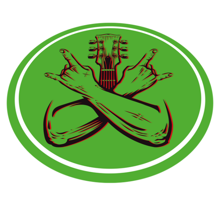 交叉手标志摇滚卧室地毯 - TenStickers