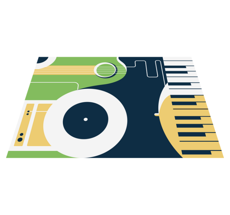 乙烯基地毯长方形乐器图案设计 - TenStickers