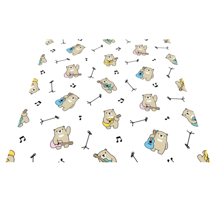 乙烯基地毯托儿所 音乐熊图案 - TenStickers