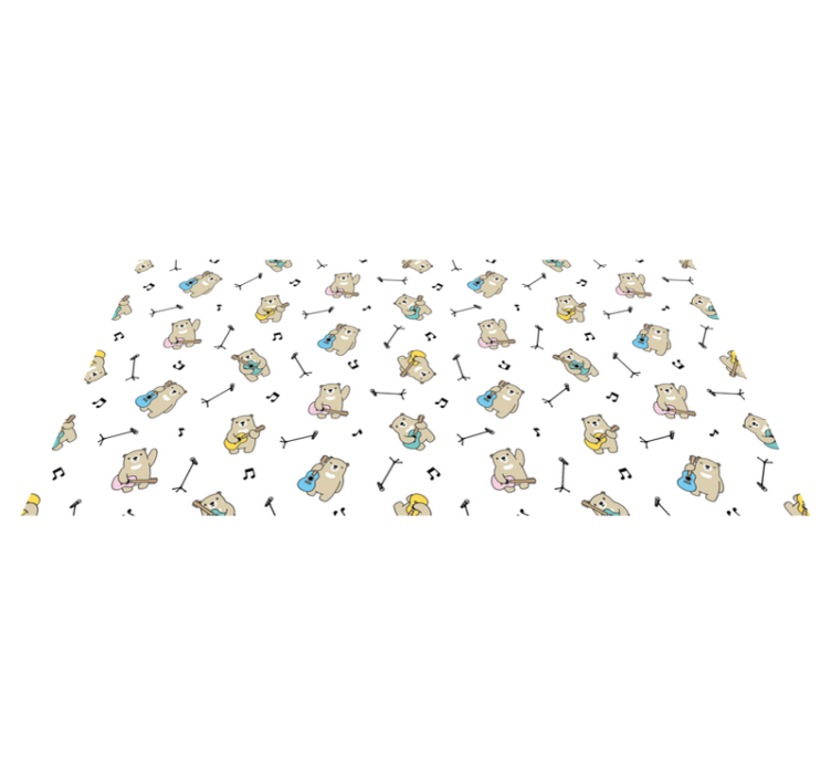 图案吉他泰迪卡通矩形地毯 - TenStickers