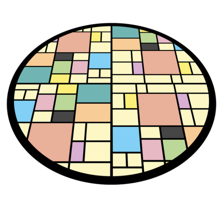 乙烯基地毯几何彩色方块图案 - TenStickers