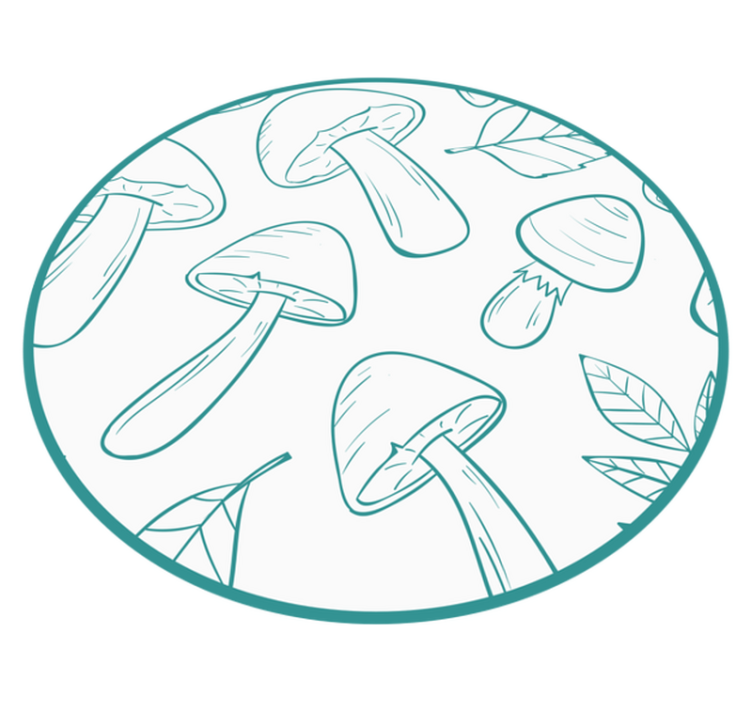 天然乙烯基地毯蘑菇叶子图案 - TenStickers