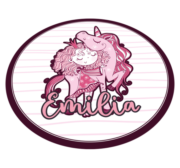 乙烯基地毯名称可爱独角兽二重奏 - TenStickers