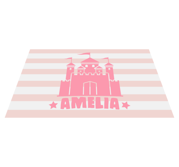 单色城堡和名字个性化垫子 - TenStickers