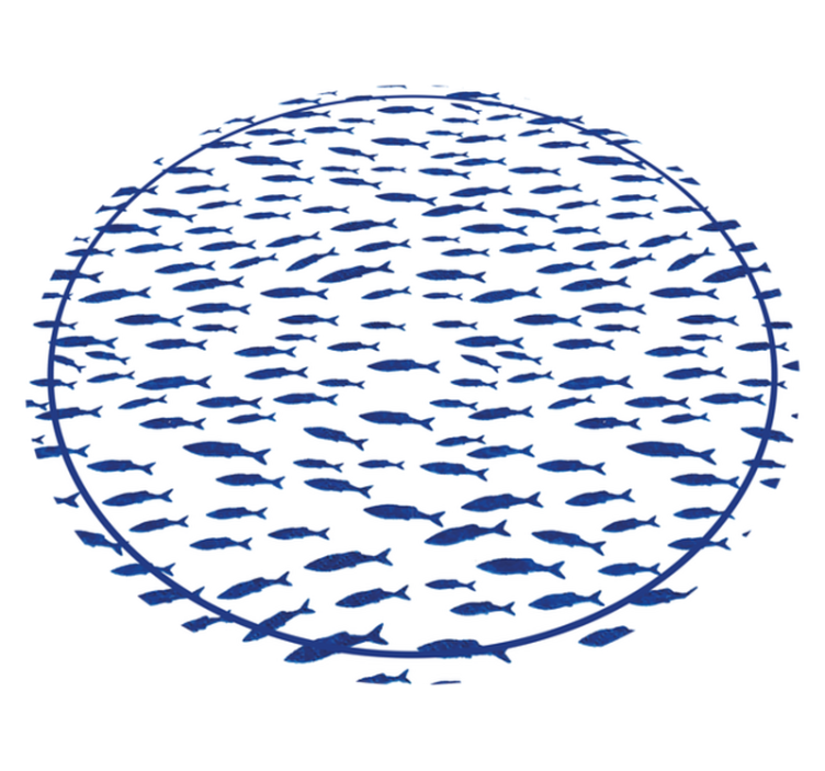 乙烯基地毯动物印花鱼群图案 - TenStickers