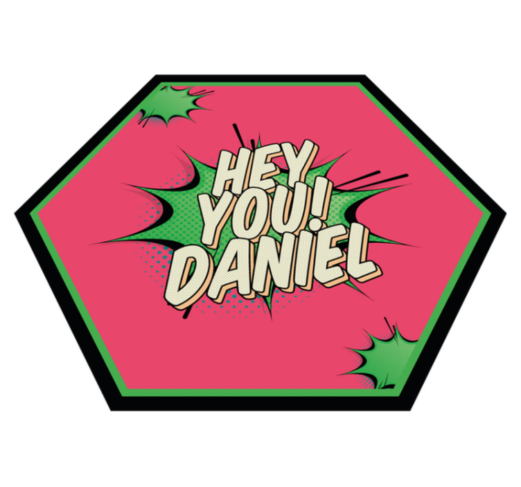 乙烯基地毯名称漫画风格问候 - TenStickers