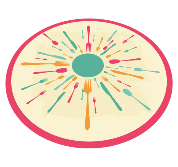 乙烯基厨房地毯 色彩斑斓的餐具爆发 - TenStickers