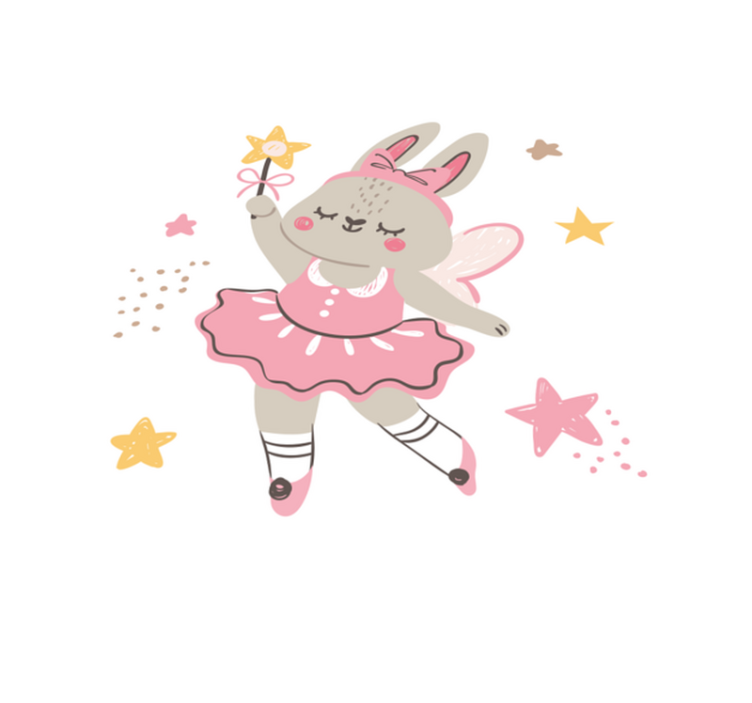 乙烯基地毯 儿童 跳舞的兔子与魔杖 - TenStickers