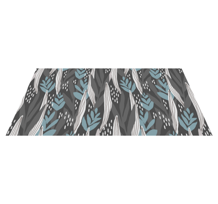 天然乙烯基地毯水蓝色叶子图案 - TenStickers