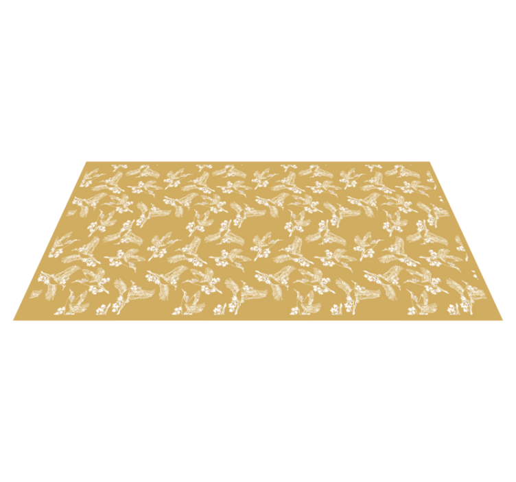 天然乙烯基地毯优雅蜂鸟绽放 - TenStickers