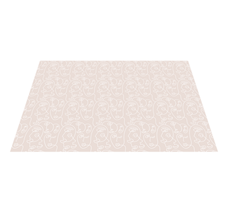 乙烯基地毯简约线条面孔 - TenStickers