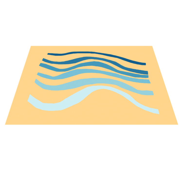 极简主义 弯曲的波浪图案 - TenStickers