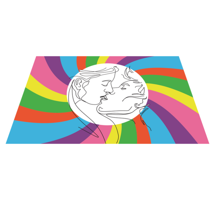 乙烯基地毯 多彩的吻剪影 - TenStickers