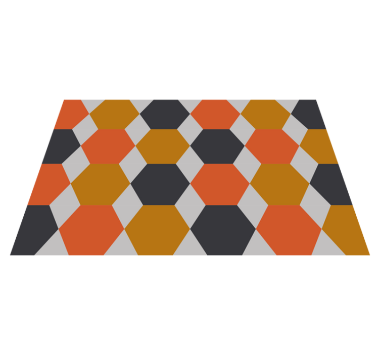 乙烯基地毯几何 六角形图案 - TenStickers