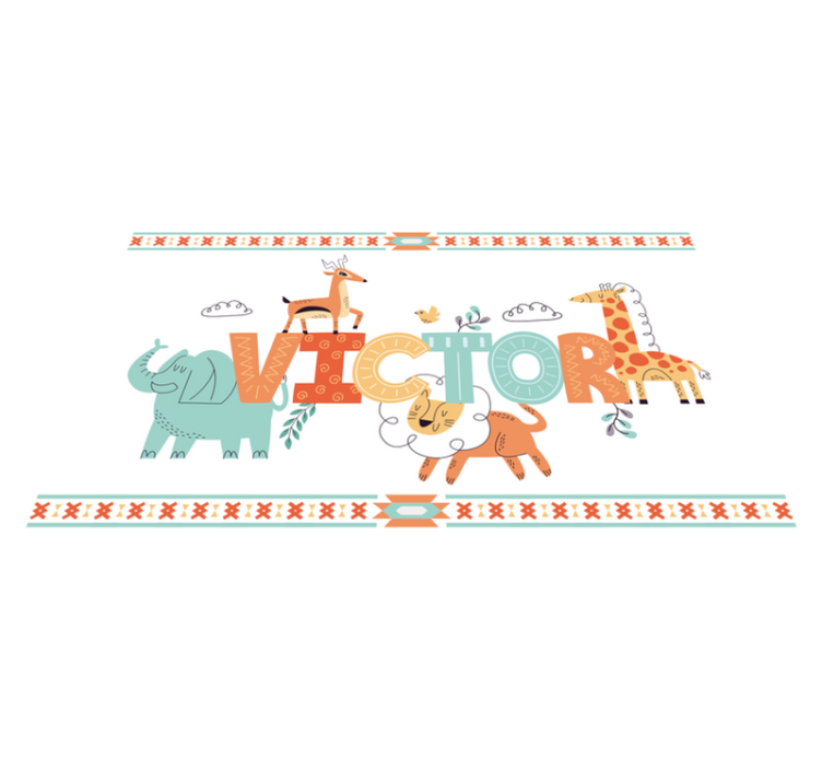 乙烯基地毯名称 个性化 safari 主题 - TenStickers