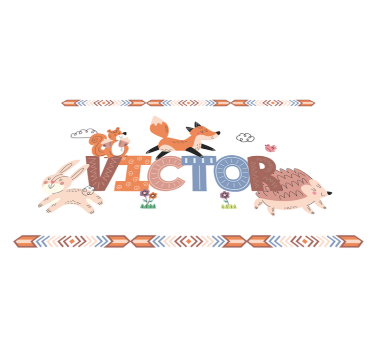 乙烯基地毯名称 可定制的小动物 - TenStickers