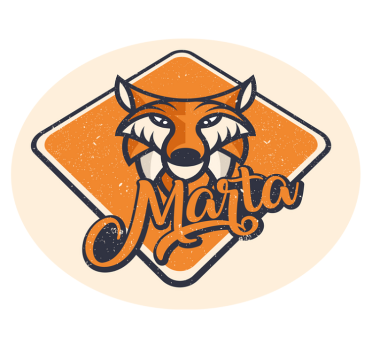 乙烯基地毯名称 可定制的聪明狐狸 - TenStickers