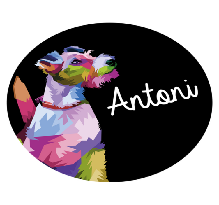 乙烯基地毯名称 彩色犬肖像 - TenStickers