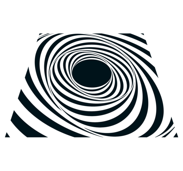 乙烯基地毯几何 黑白盘旋图案 - TenStickers