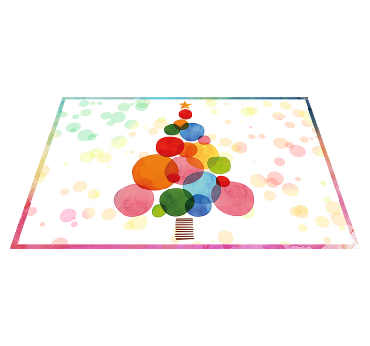 乙烯基地毯圣诞 水彩云杉 - TenStickers