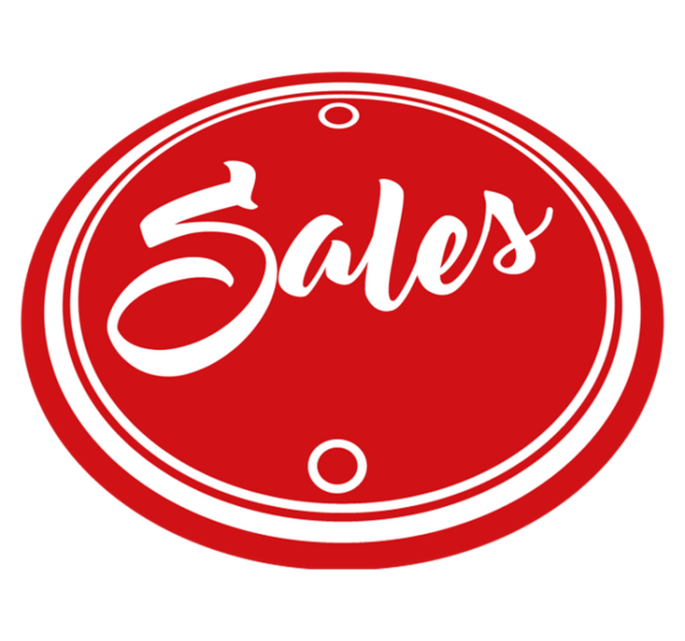 圆形乙烯基地毯 红圈文字销售 - TenStickers