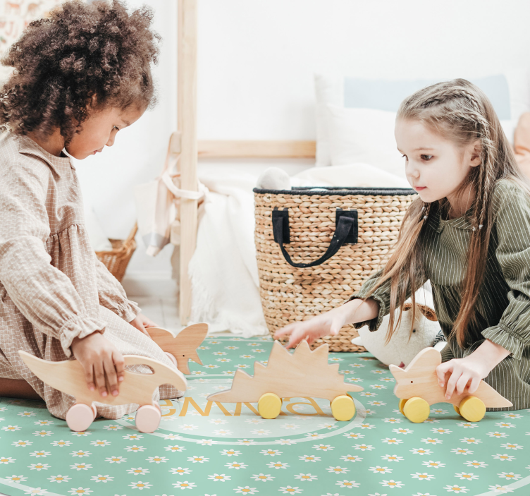 乙烯基地毯名称 个性化雏菊圈 - TenStickers