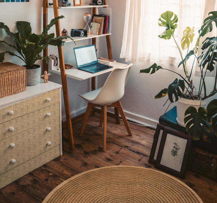 圆形棉质编织北欧乙烯基地毯 - TenStickers