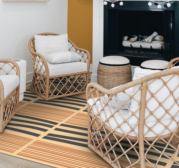 卧室乙烯基地毯展现层叠条纹优雅 - TenStickers