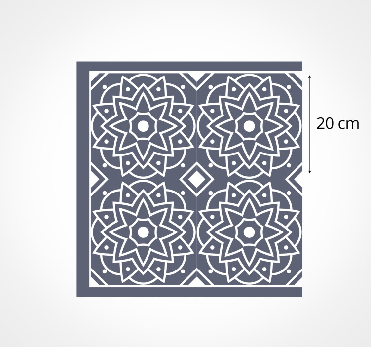 蓝色和民族图案马赛克地砖 - TenStickers