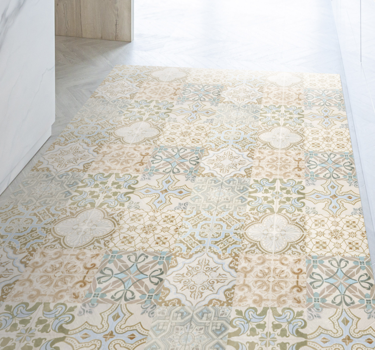 乙烯基地毯镶嵌精美瓷砖排列 - TenStickers