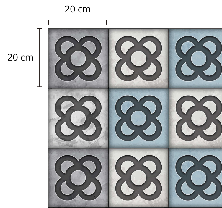 乙烯基地毯 装饰瓷砖图案 - TenStickers