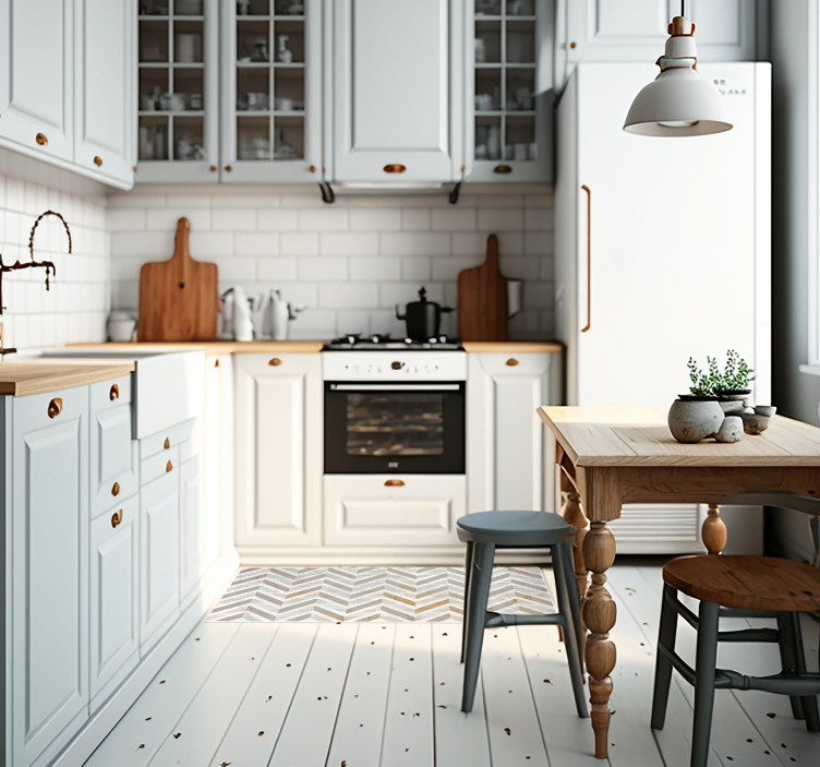 乙烯基厨房地毯 时尚的v形图案 - TenStickers