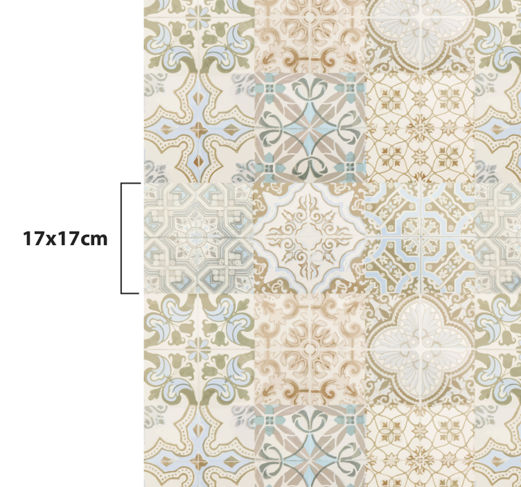 乙烯基地毯镶嵌精美瓷砖排列 - TenStickers