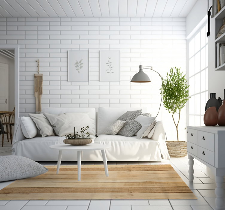 浅色木板木效果乙烯基地毯 - TenStickers