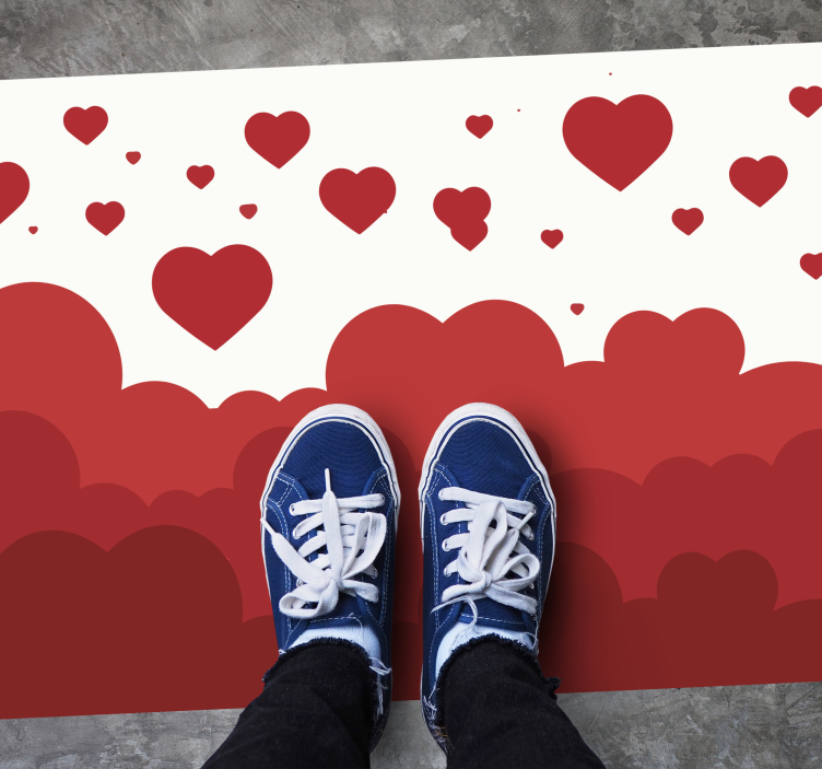 卧室乙烯基地毯 心形图案 - TenStickers