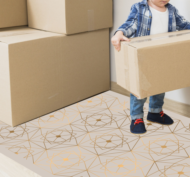 乙烯基地毯几何 抽象线条图案抽象的线条图案 - TenStickers