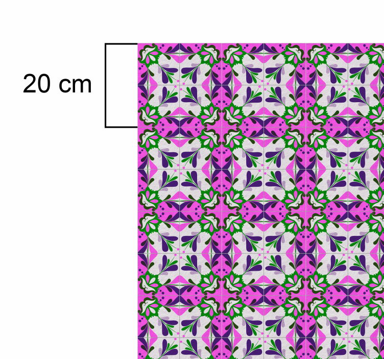 乙烯基复古地毯 粉紅色液壓磚 - TenStickers