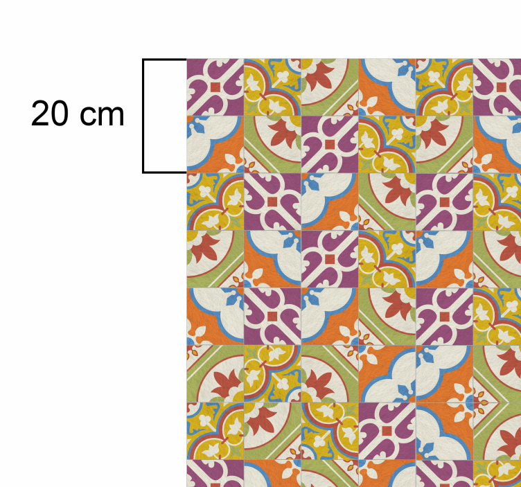 乙烯基复古地毯 华丽的图案瓷砖 - TenStickers