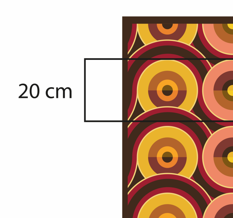 乙烯基复古地毯呈现生动的棕色圆圈 - TenStickers