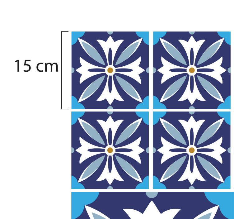 乙烯基地毯 陶瓷花卉图案 - TenStickers