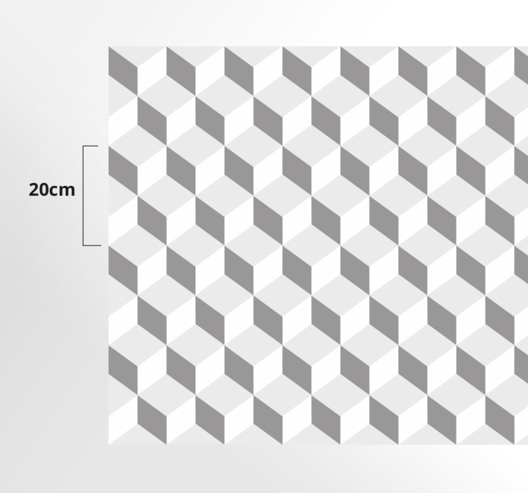 乙烯基厨房地毯 灰色立方体 - TenStickers