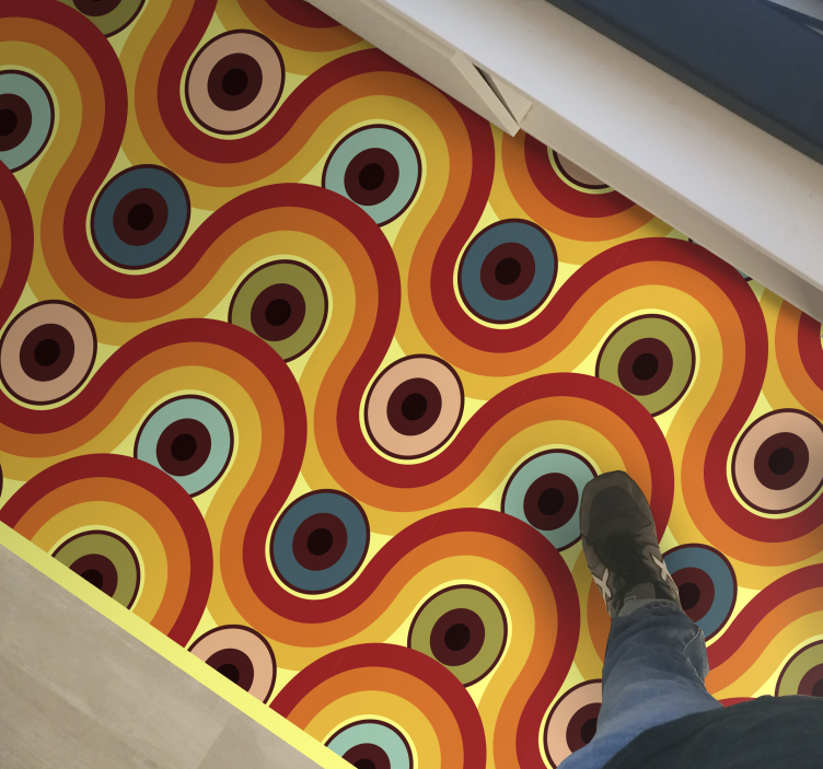 70年代的圆形几何地毯 - TenStickers