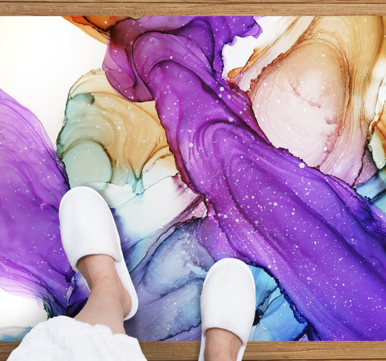 抽象的颜色混合卧室地毯 - TenStickers