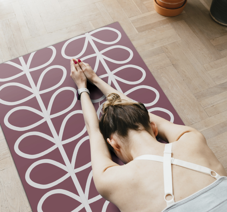 抽象叶现代乙烯基地毯 - TenStickers