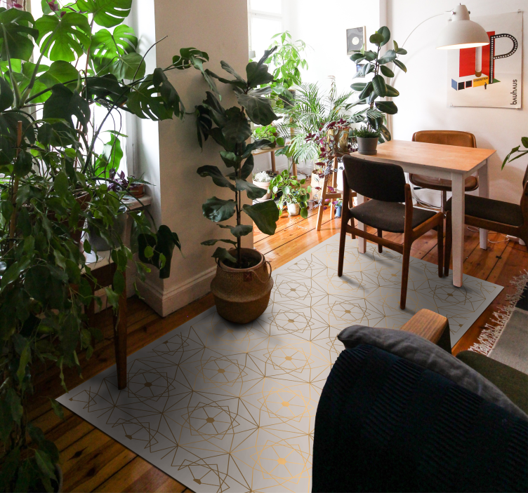 乙烯基地毯几何 抽象线条图案抽象的线条图案 - TenStickers